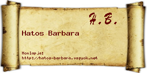 Hatos Barbara névjegykártya